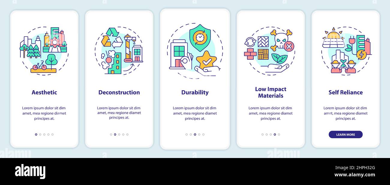 Sustainable city design onboarding mobile app screen Stock Vector Image ...