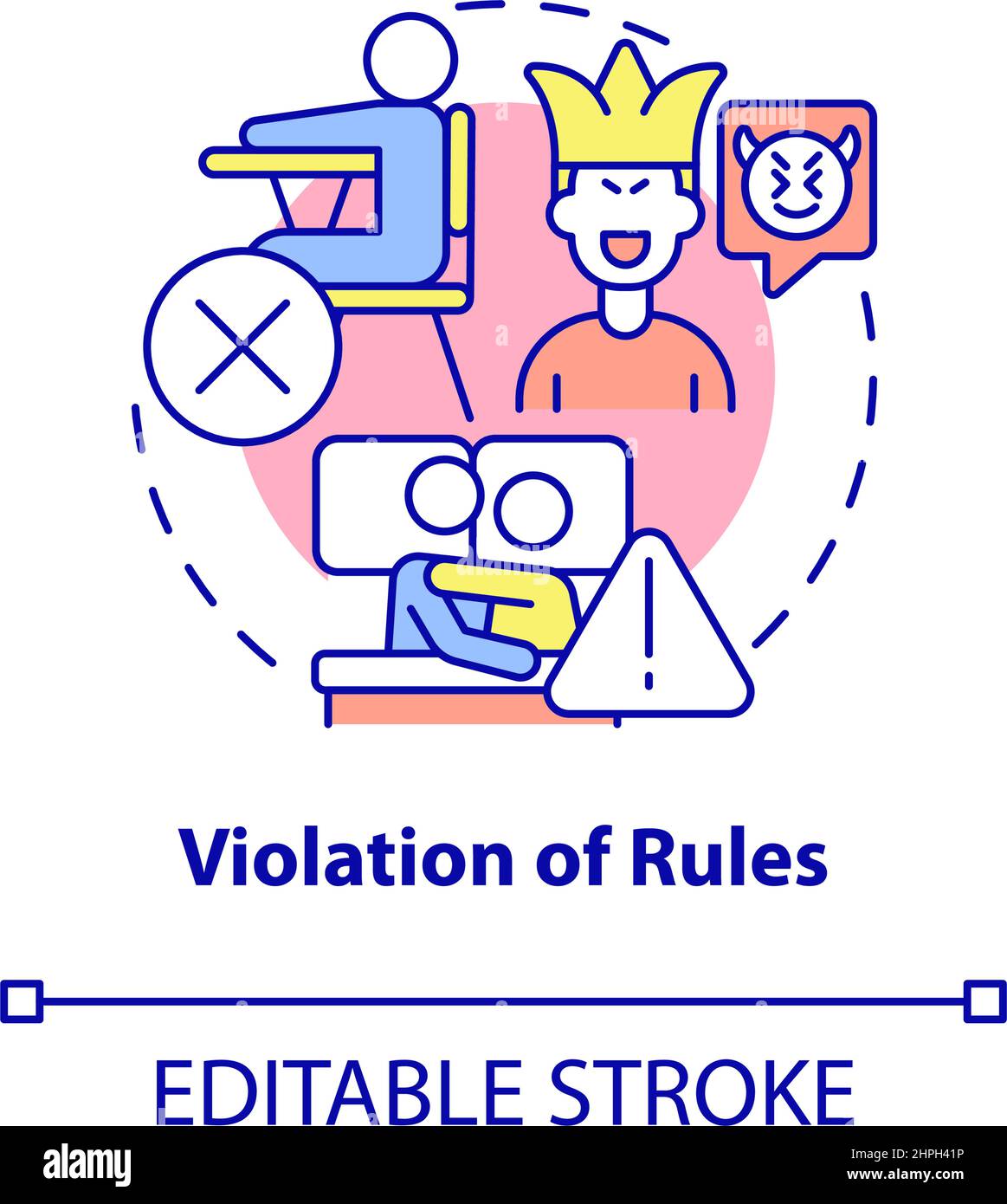 Violation of rules concept icon Stock Vector