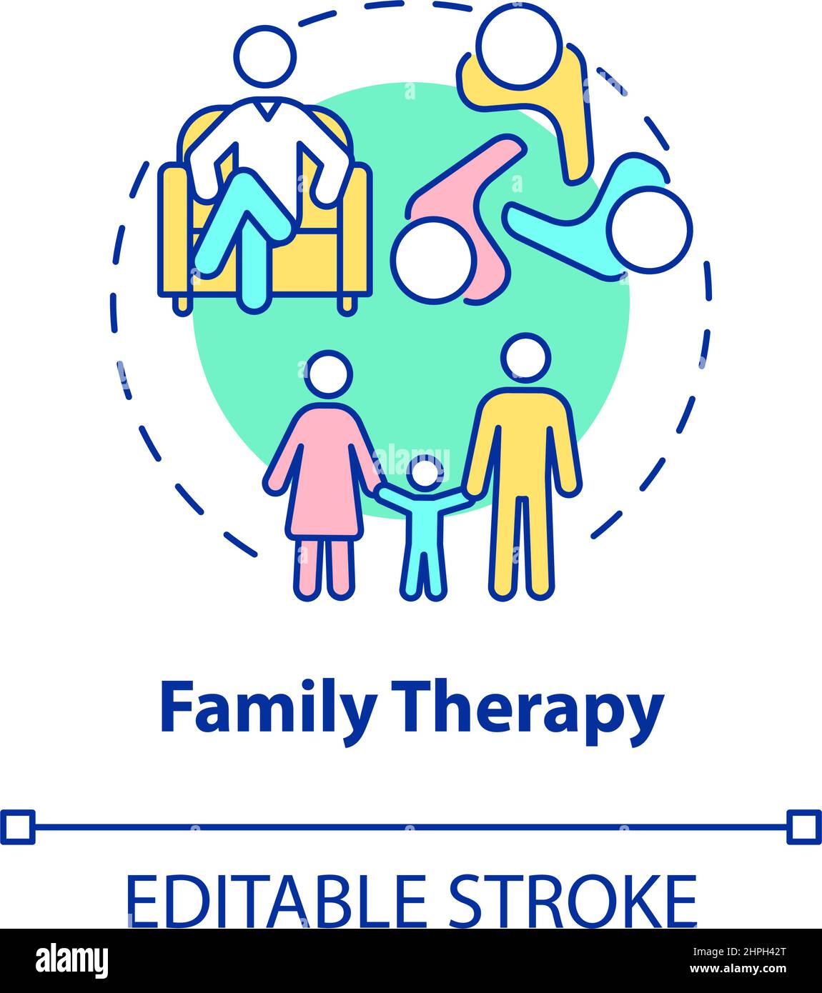 Family therapy concept icon Stock Vector
