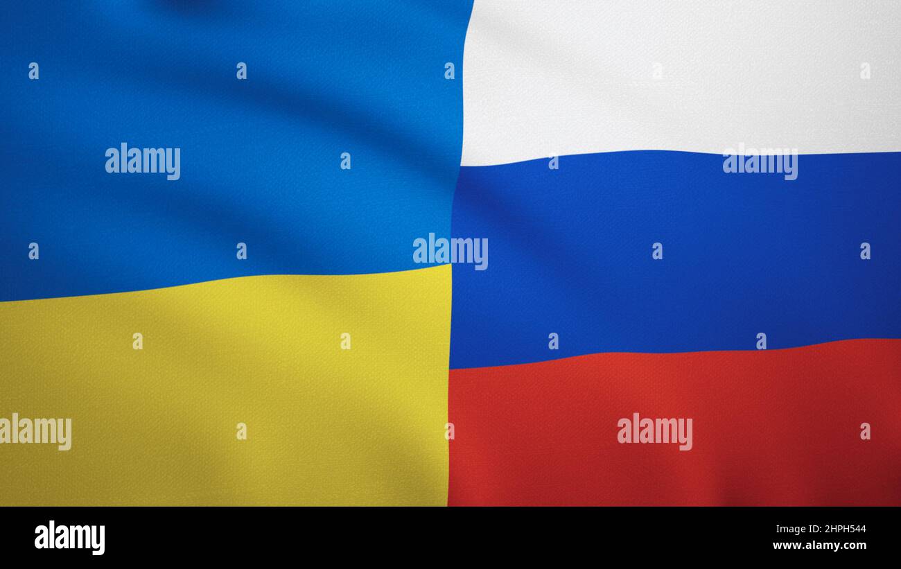 Waves Ukraine and Russia flags Flags of countries Stock Photo Alamy