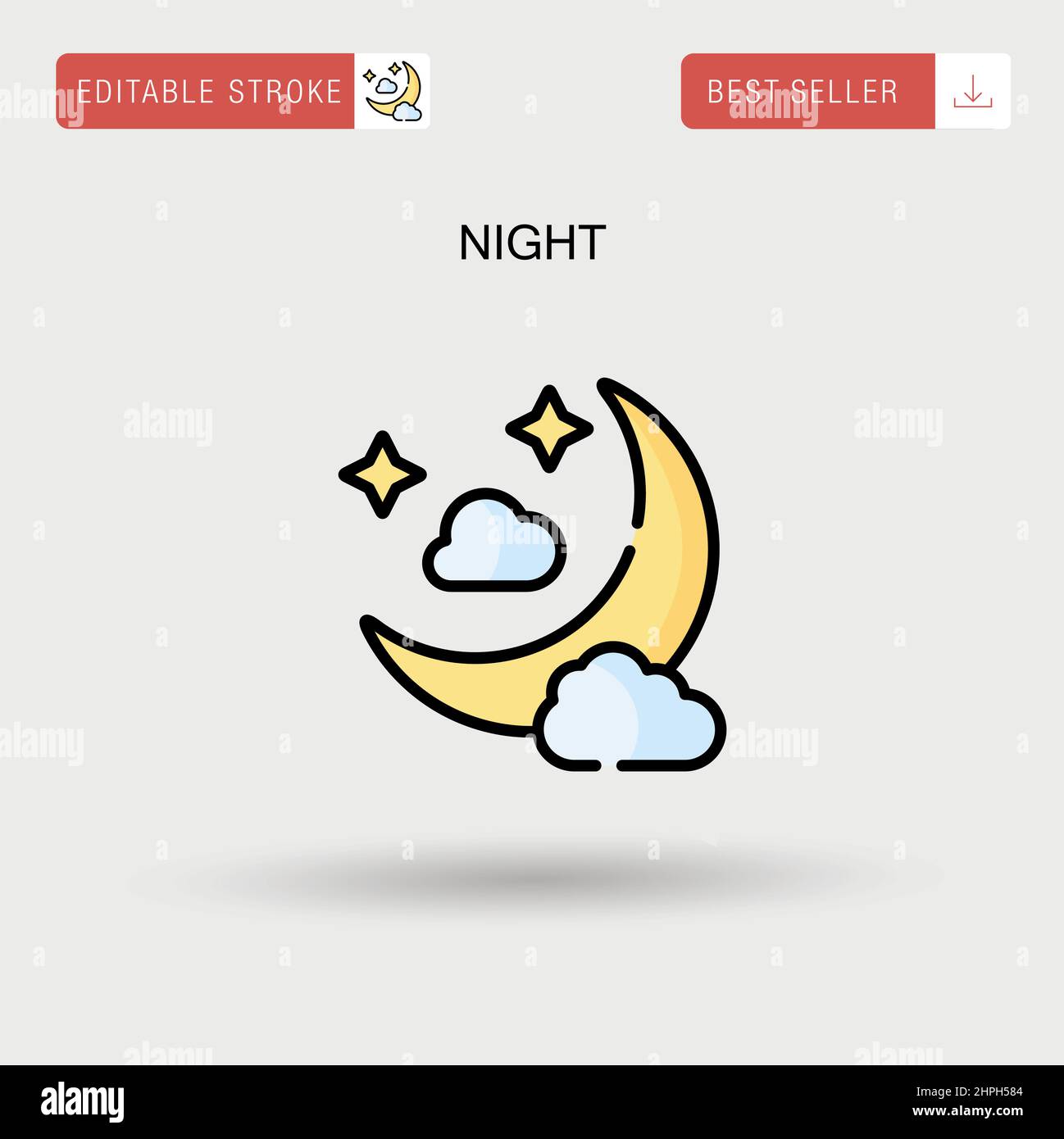 Night Simple Vector Icon Stock Vector Image And Art Alamy