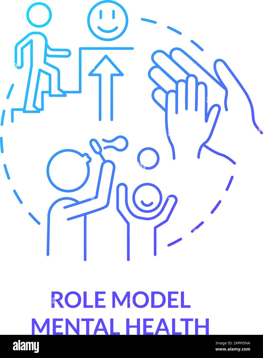 Role model mental health blue gradient concept icon Stock Vector Image ...