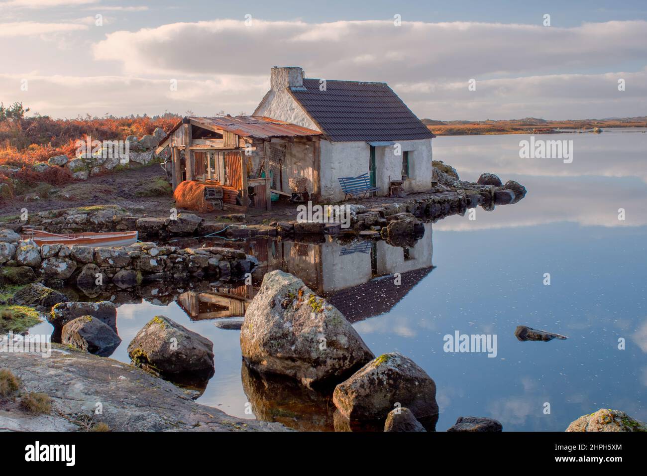 Screebe Fishermans Cottage ,Connemara,County,Galway,Ireland. Stock Photo