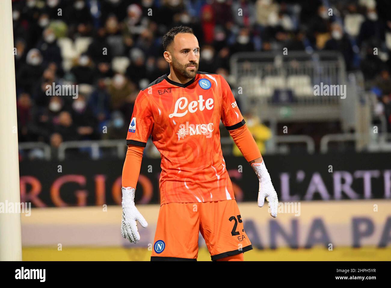 Cagliari, Italy. 21st Feb, 2022. David Ospina of Napoli during Cagliari  Calcio vs SSC Napoli, italian soccer Serie A match in Cagliari, Italy,  February 21 2022 Credit: Independent Photo Agency/Alamy Live News