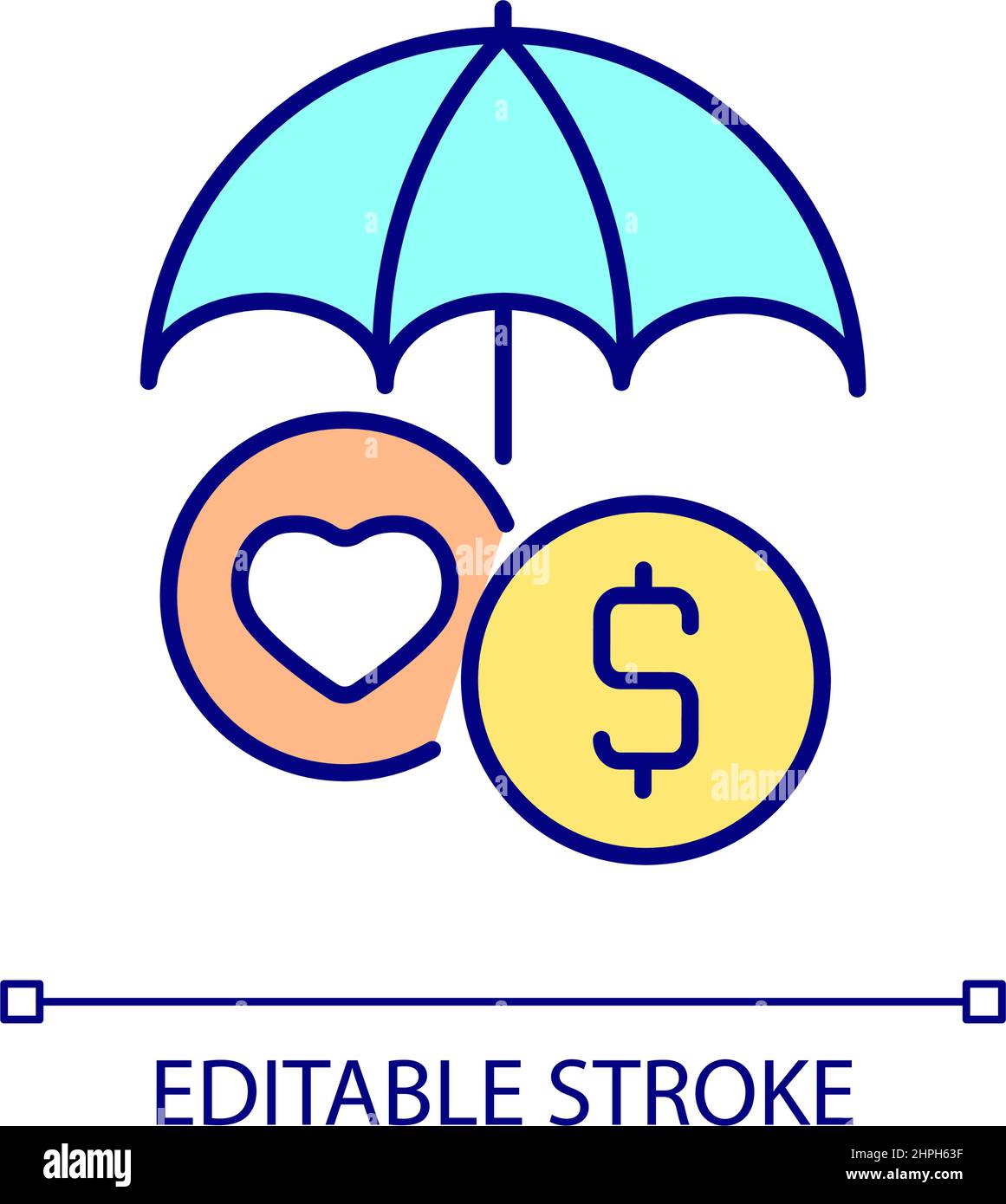 Insurance of health program RGB color icon Stock Vector