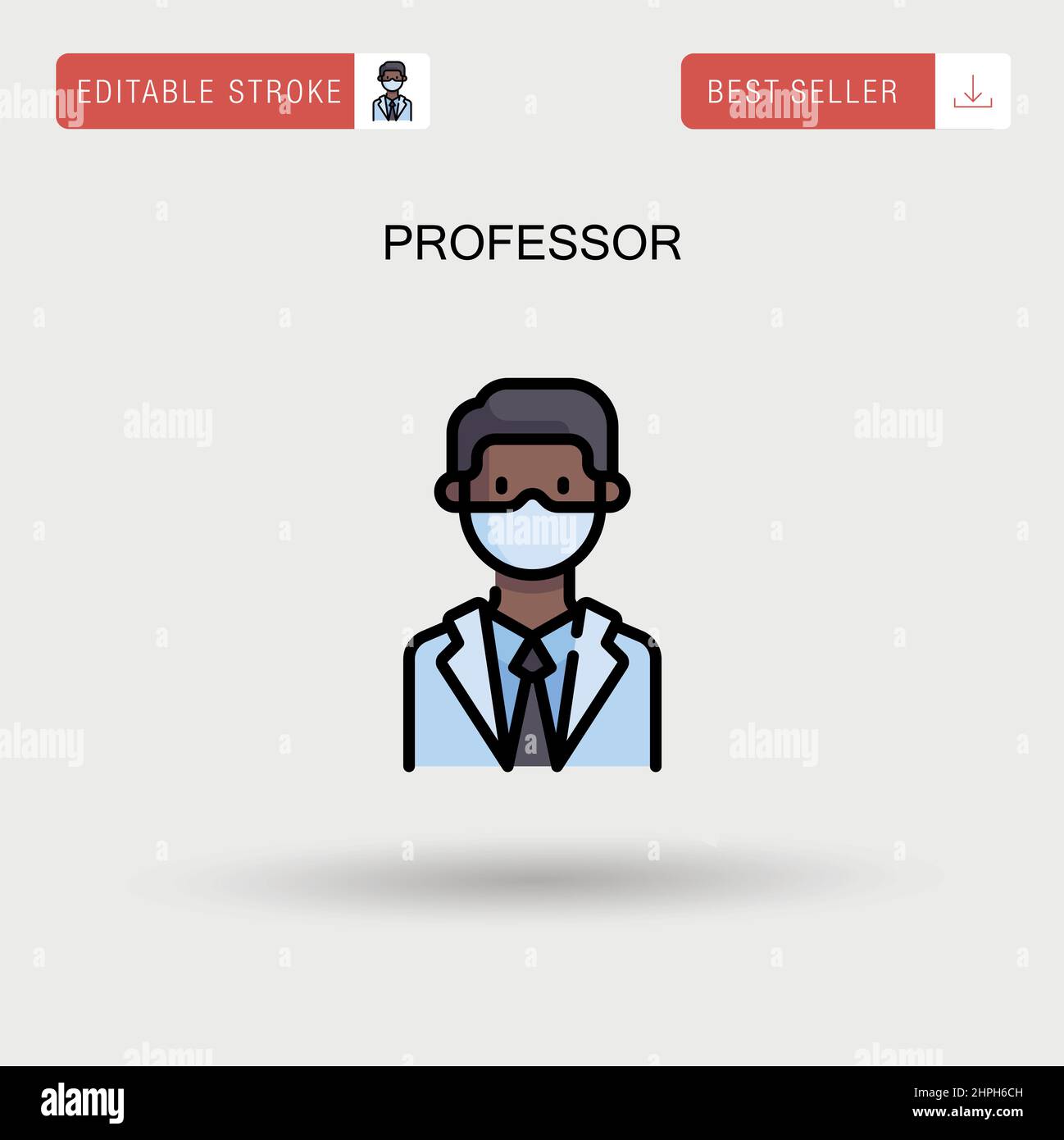 Professor Simple vector icon. Stock Vector