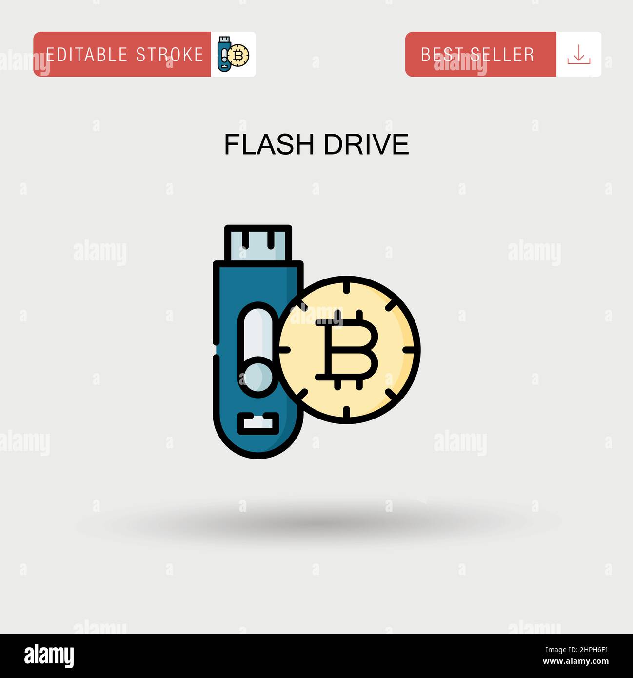 Flash drive Simple vector icon. Stock Vector