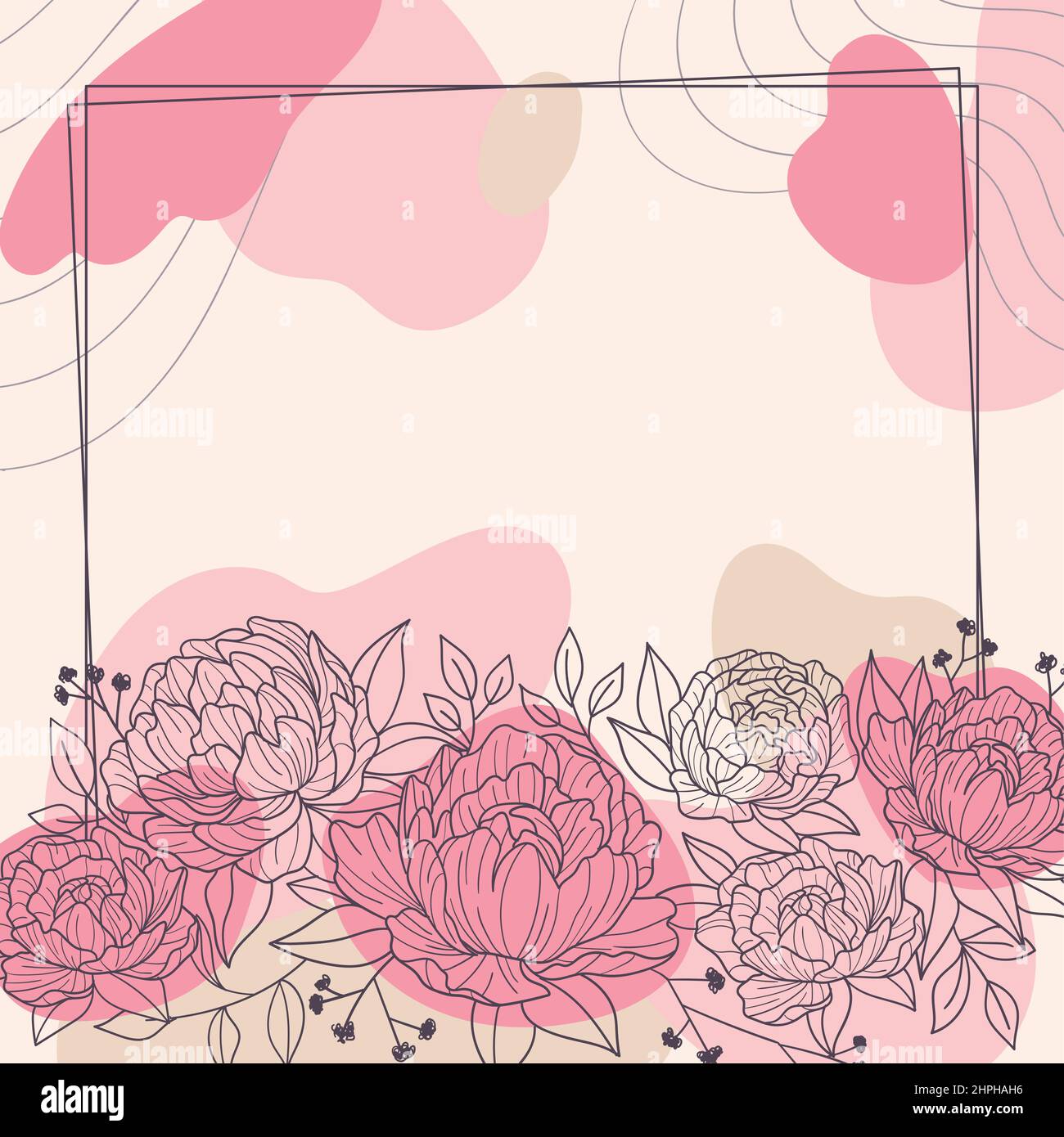 Colored cute watercolor floral frame with roses Vector Stock Vector ...