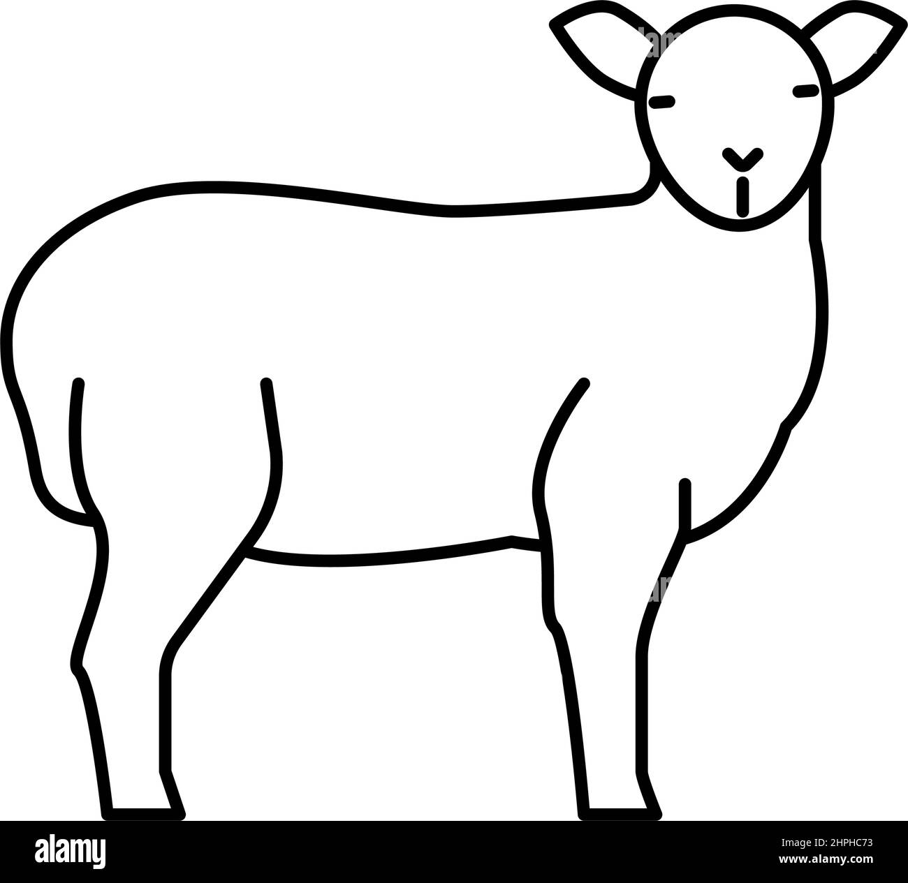 lamb domestic farm animal line icon vector illustration Stock Vector Image  & Art - Alamy