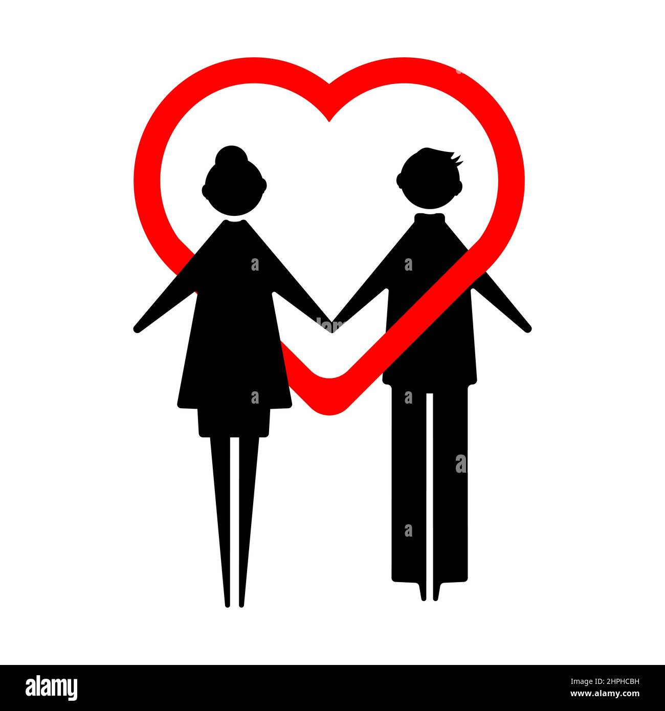Couple Holding Hands Silhouette Stock Vector Images Alamy