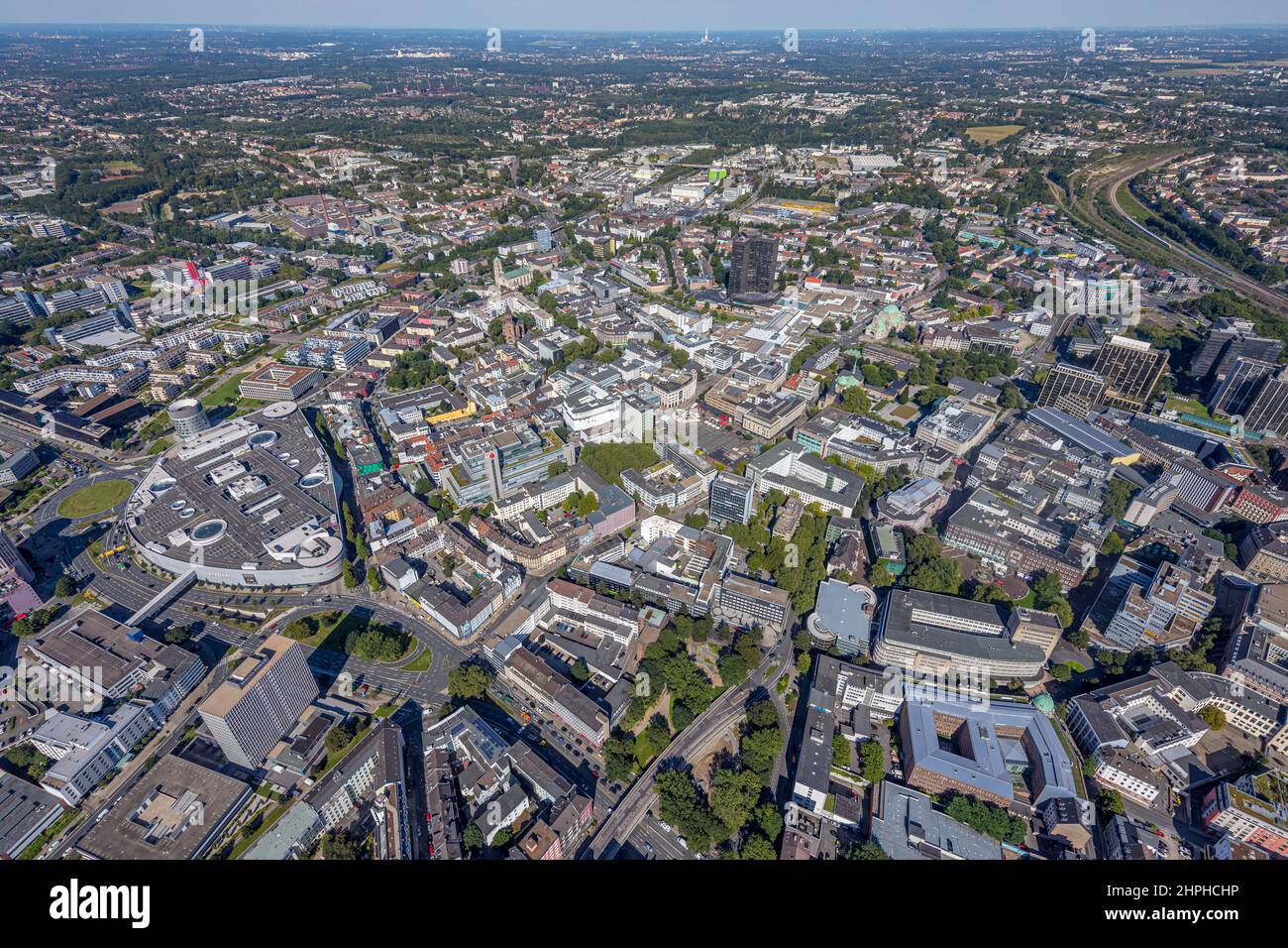Aerial view, city view City with Limbecker Square in the city centre in Essen, Ruhr area, North Rhine-Westphalia, Germany, City, DE, Essen, Europe, do Stock Photo