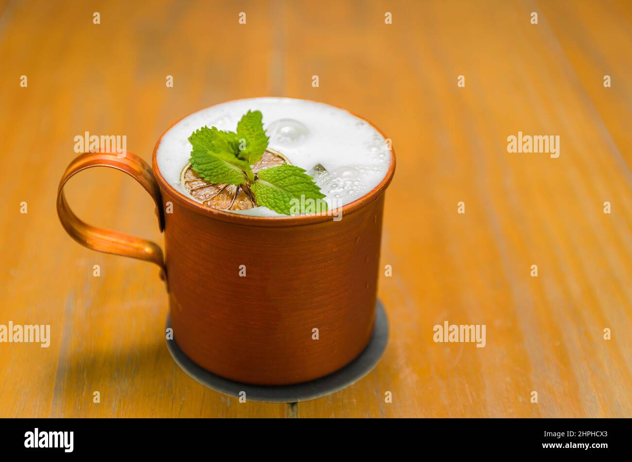 Delicious Moscow Mule drink copper cup closeup Stock Photo Alamy