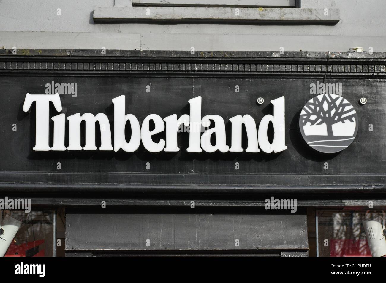 Timberland clothing shop sign, Cork. Ireland Stock Photo Alamy