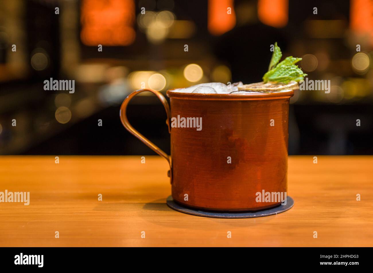 Delicious Moscow Mule drink copper cup closeup Stock Photo Alamy