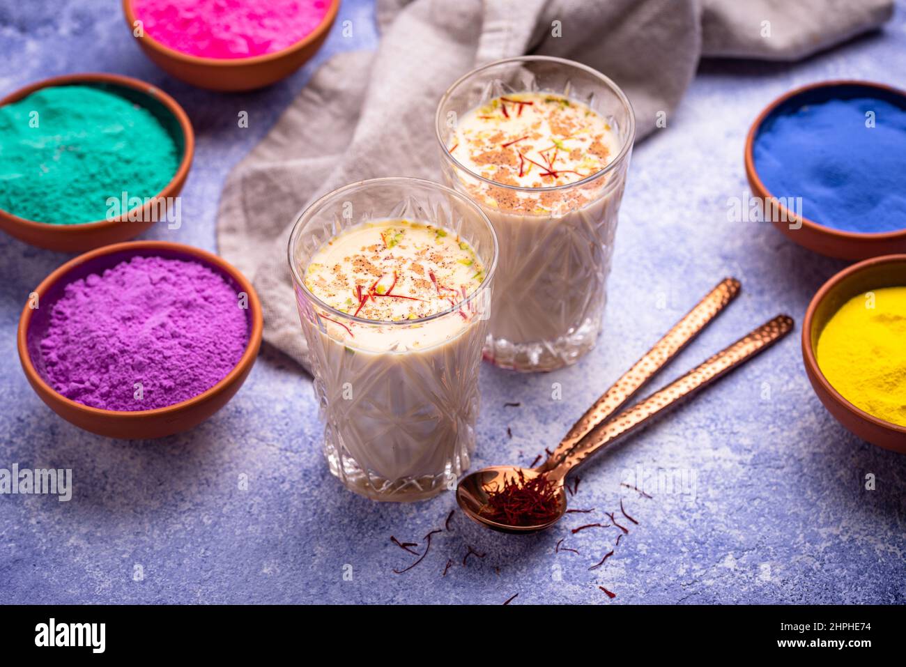Traditional Indian drink thandai with saffron Stock Photo Alamy