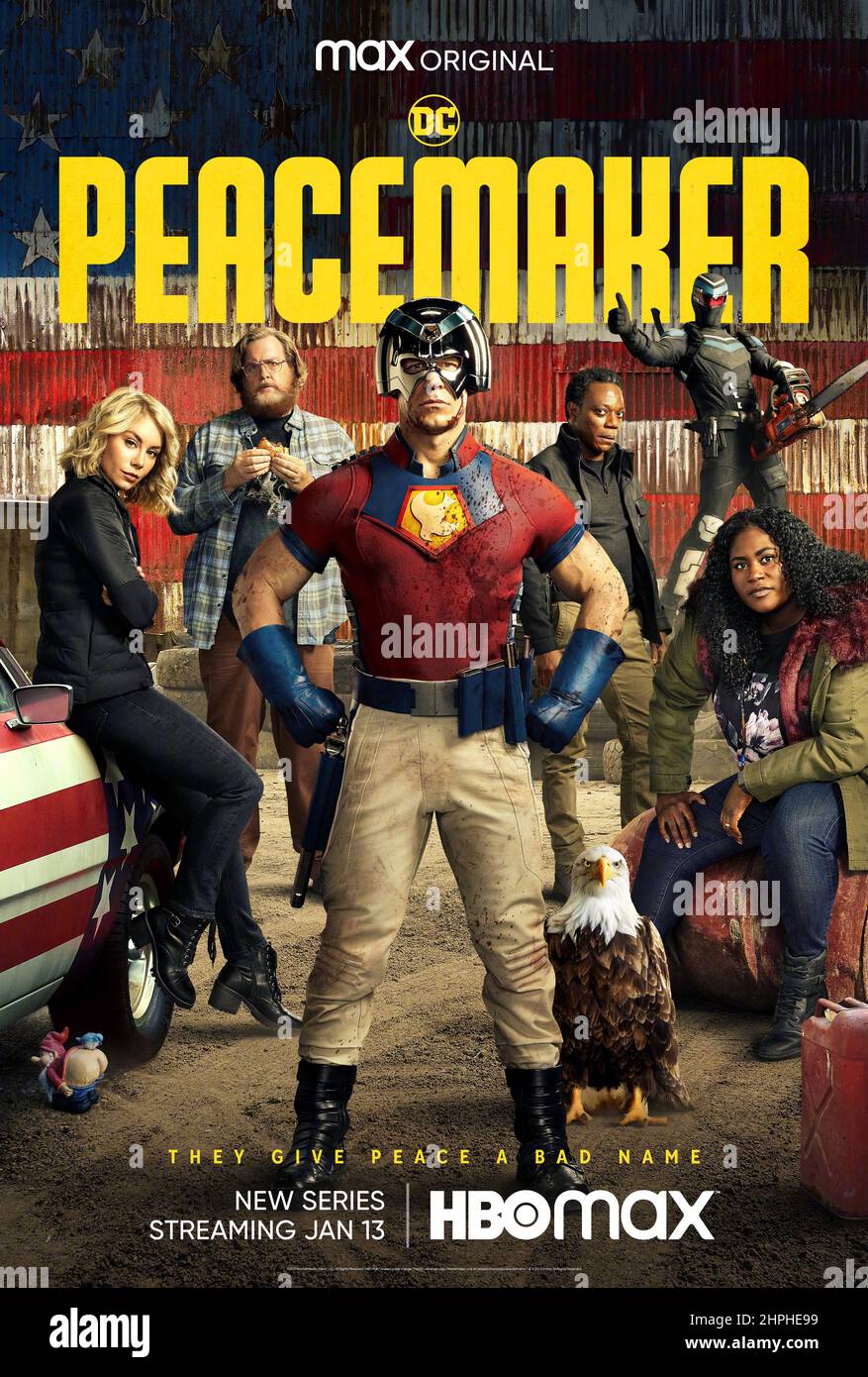 USA. Steve Agee, Chukwudi Iwuji, John Cena, Jennifer Holland, Freddie  Stroma, and Danielle Brooks in the (C)HBO Max new series : Peacemaker  (2022). Plot: Picking up where The Suicide Squad (2021) left