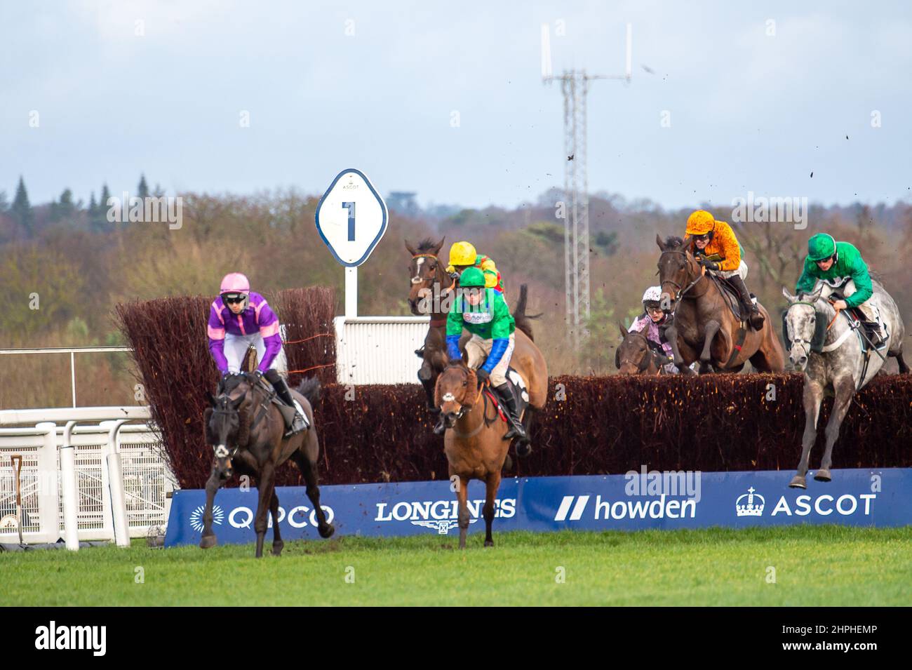 Ascot, Berkshire, UK. 19th February, 2022. Riders in the ...