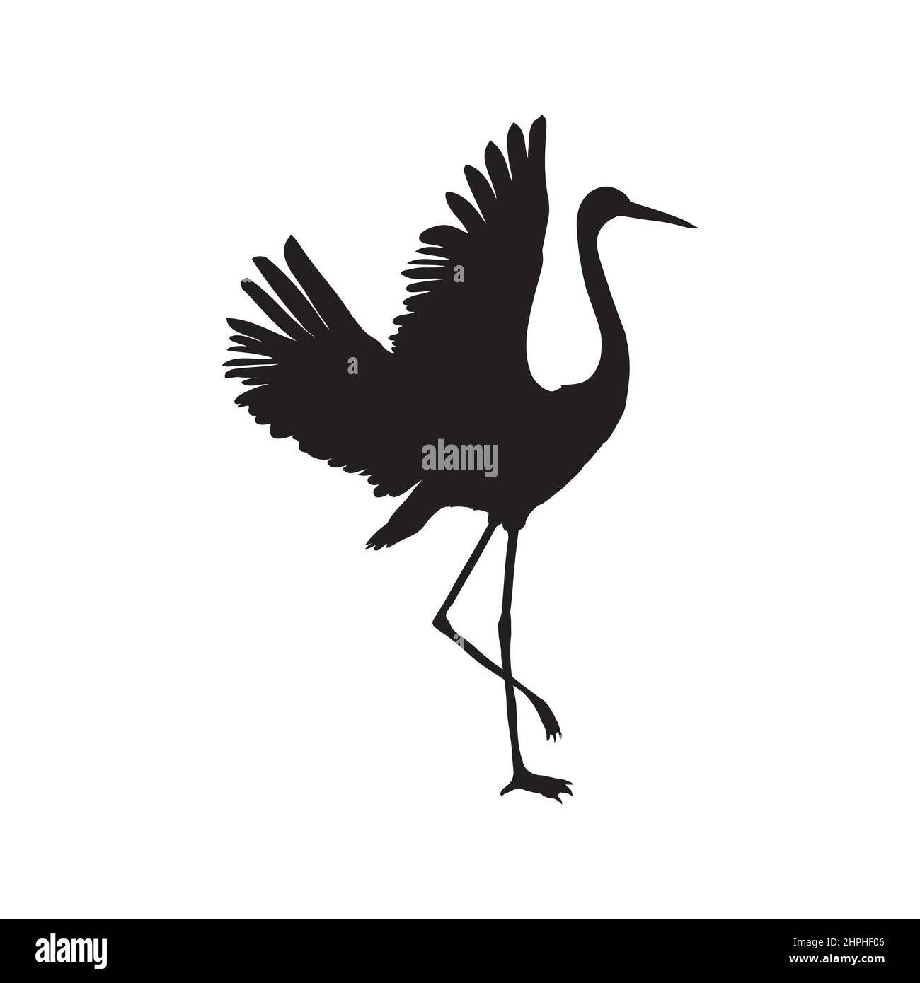 crane silhouette - vector illustration. Isolated objects on a white background. Stock Vector