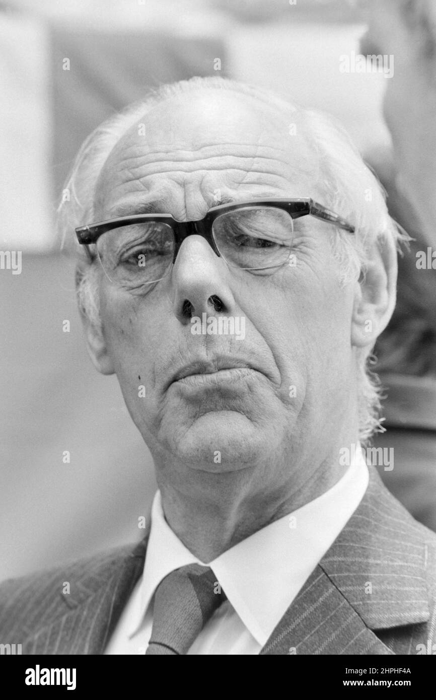 1985 photograph of Denis Thatcher (1915 - 2003), businessman and husband of prime minister Baroness Margaret Thatcher. Stock Photo