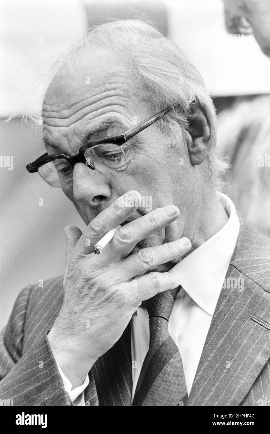 1985 photograph of Denis Thatcher (1915 - 2003), businessman and husband of prime minister Baroness Margaret Thatcher. Stock Photo