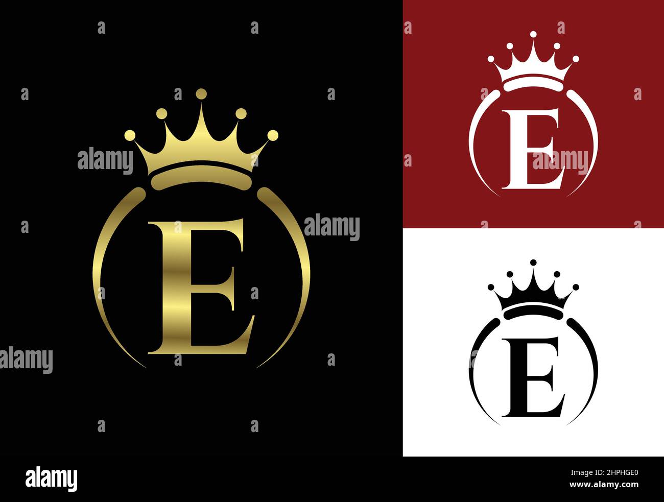 Initial E monogram alphabet with a crown. Royal, King, queen luxury ...