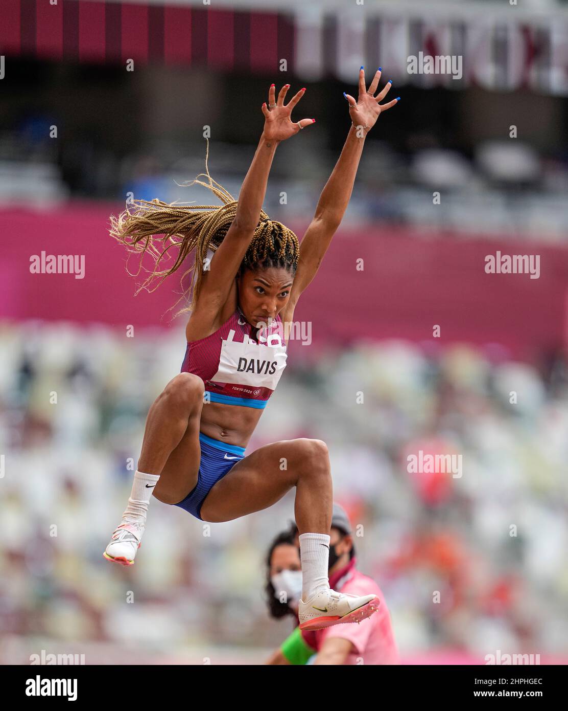 Tara Davis participating in the Tokyo 2020 Olympic Games in the long