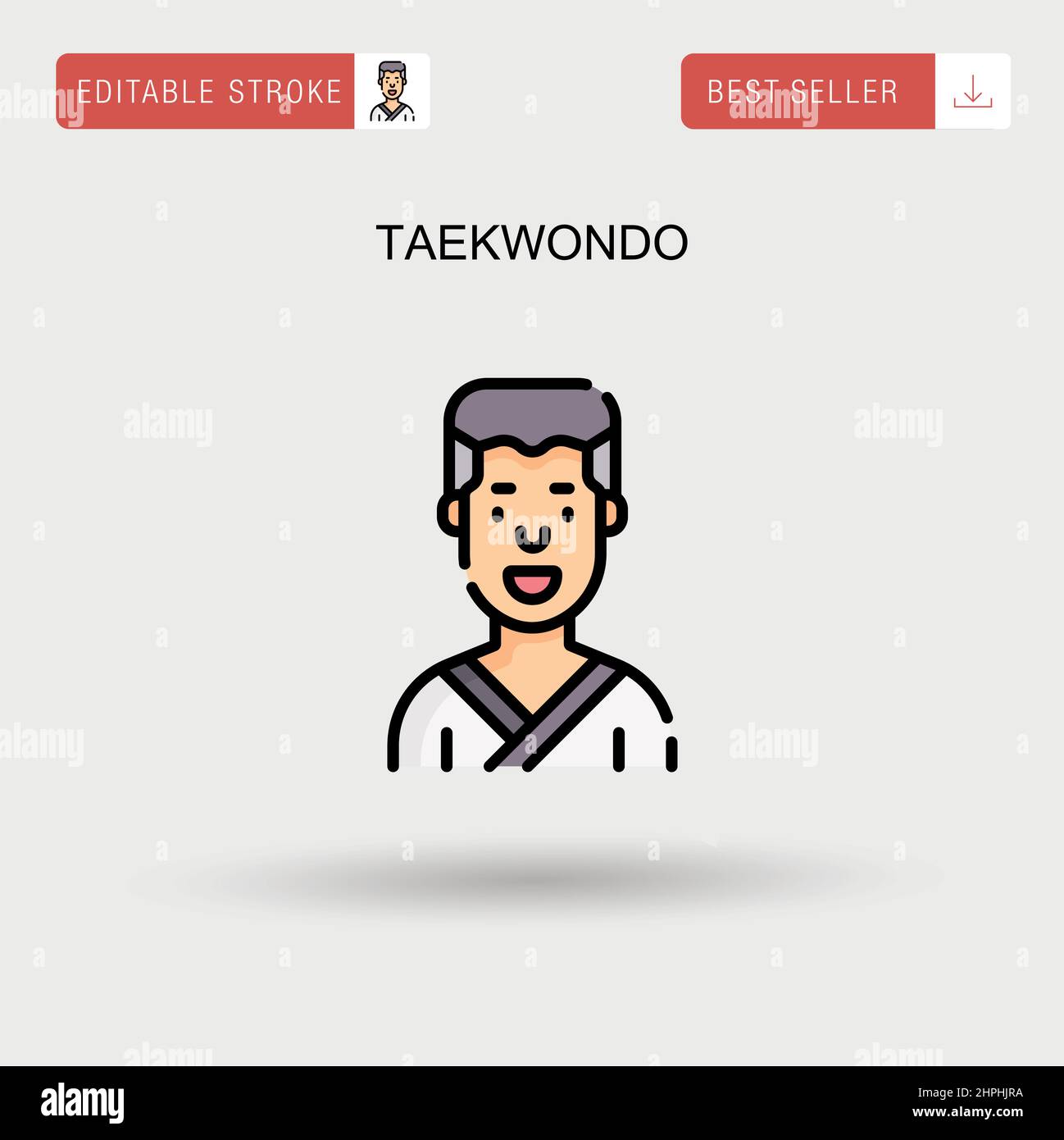 Taekwondo Simple vector icon. Stock Vector