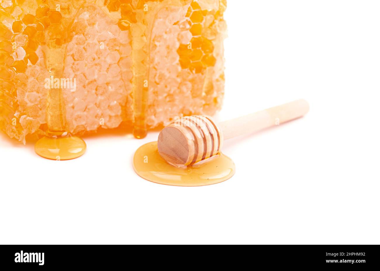 Honeycomb Isolated on a White Background Stock Photo