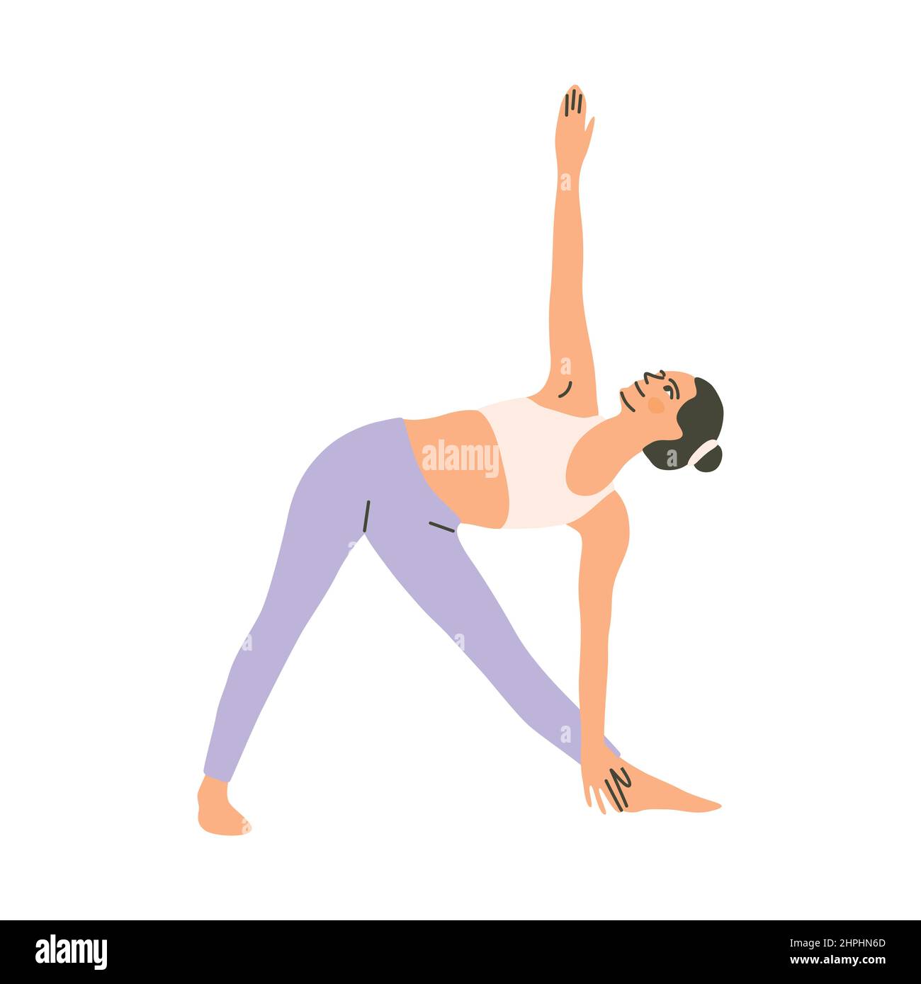 Fit attractive young woman practicing yoga exercise called Triangle Pose,  sanskrit name: Trikonasana, this pose strengthen thighs, calves, ankles and  Stock Photo - Alamy