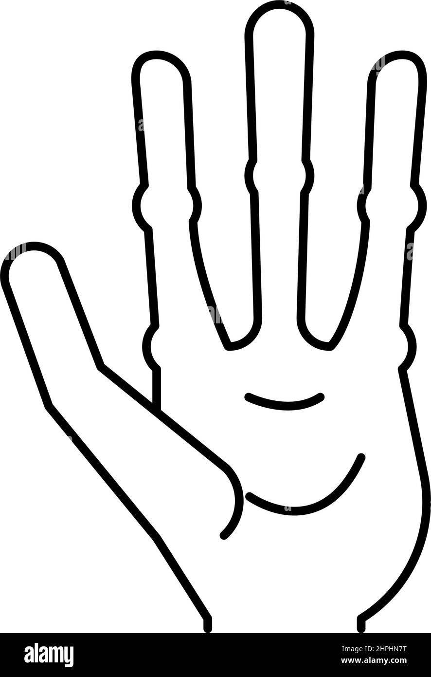 alien-hand-with-four-fingers-line-icon-vector-illustration-stock-vector-image-art-alamy