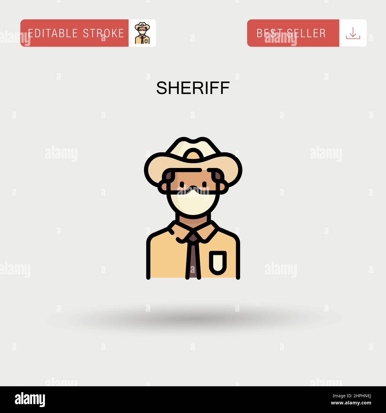 Sheriff Simple vector icon. Stock Vector