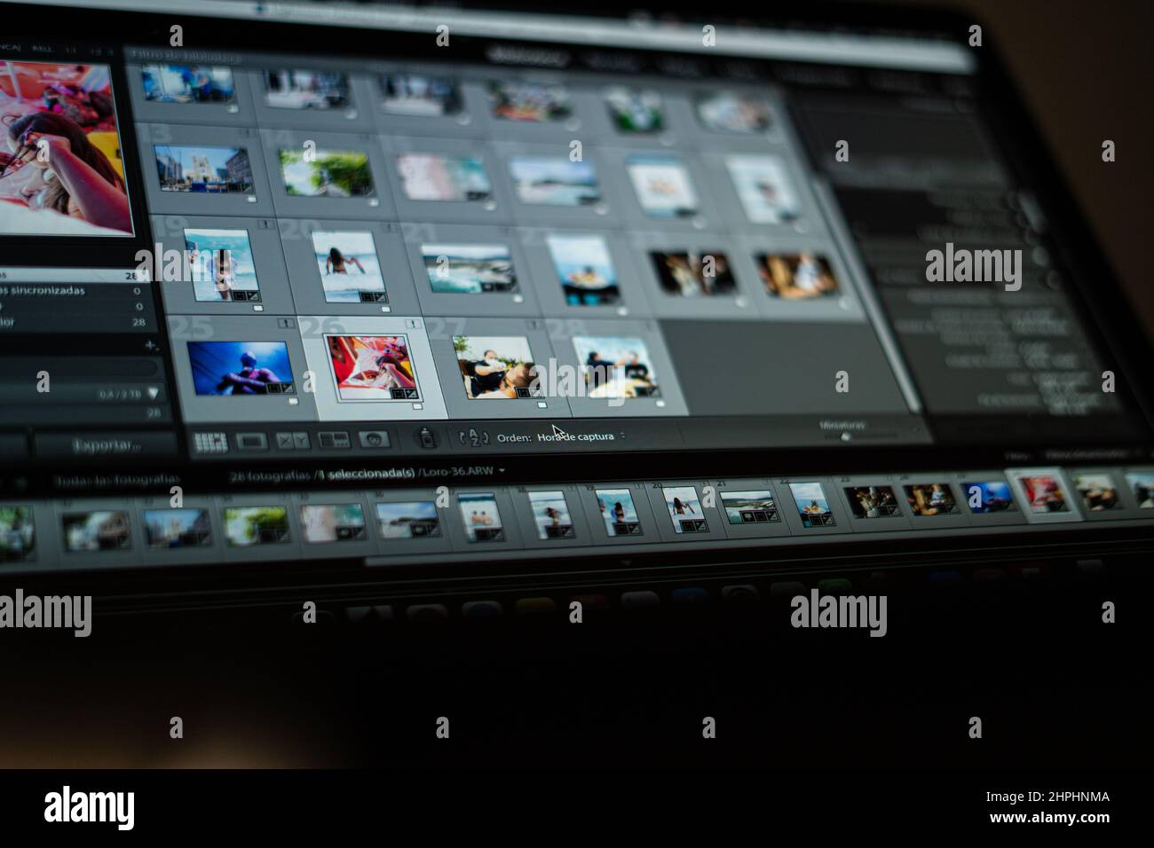 computer screen editing photos and videos Stock Photo Alamy