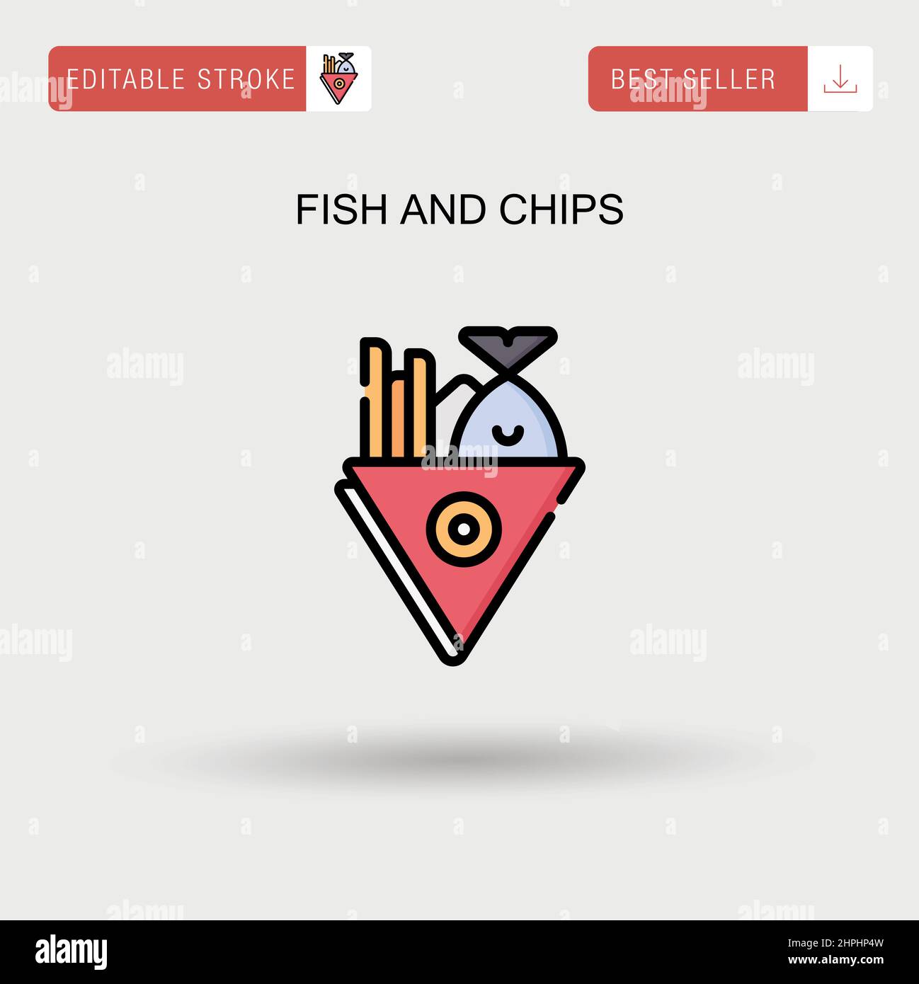 Fish and chips Simple vector icon. Stock Vector