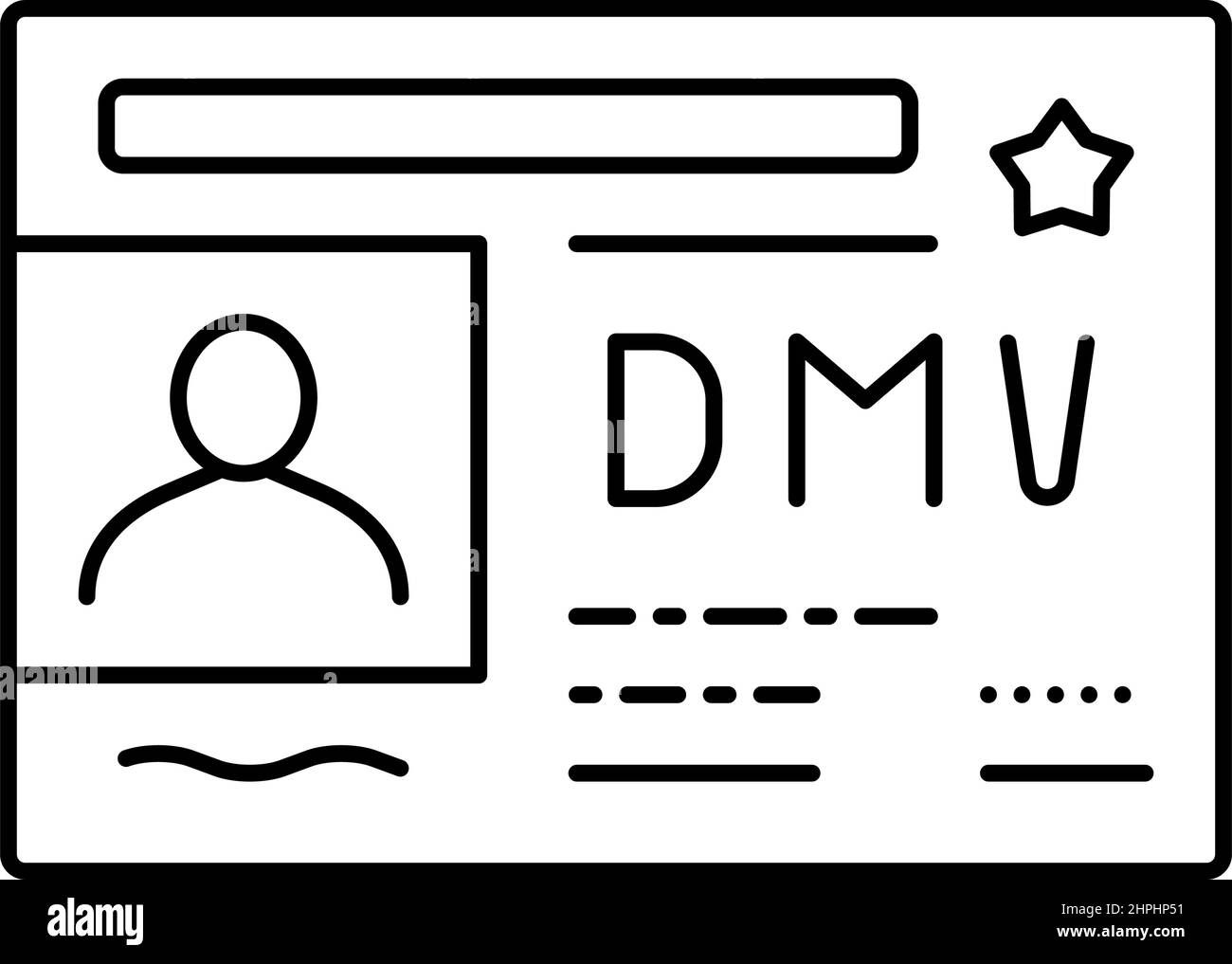 dmv driver license requirements line icon vector illustration Stock Vector