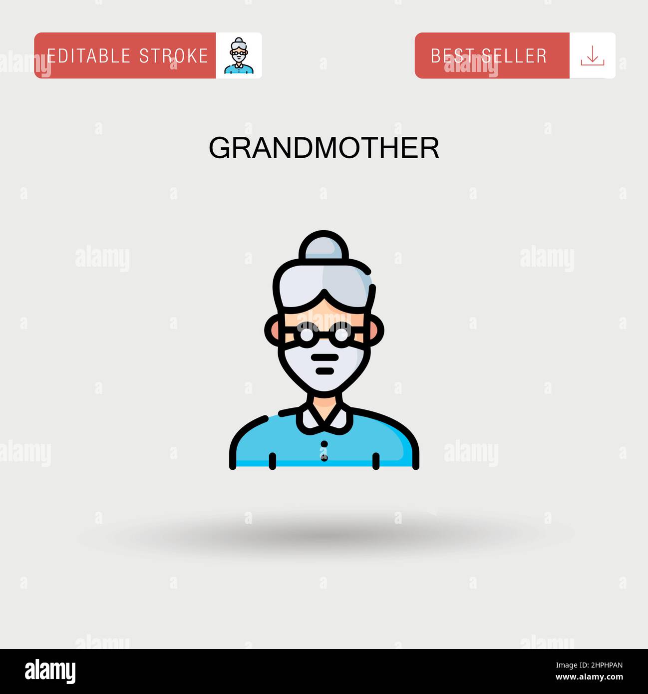 Grandmother Simple vector icon. Stock Vector