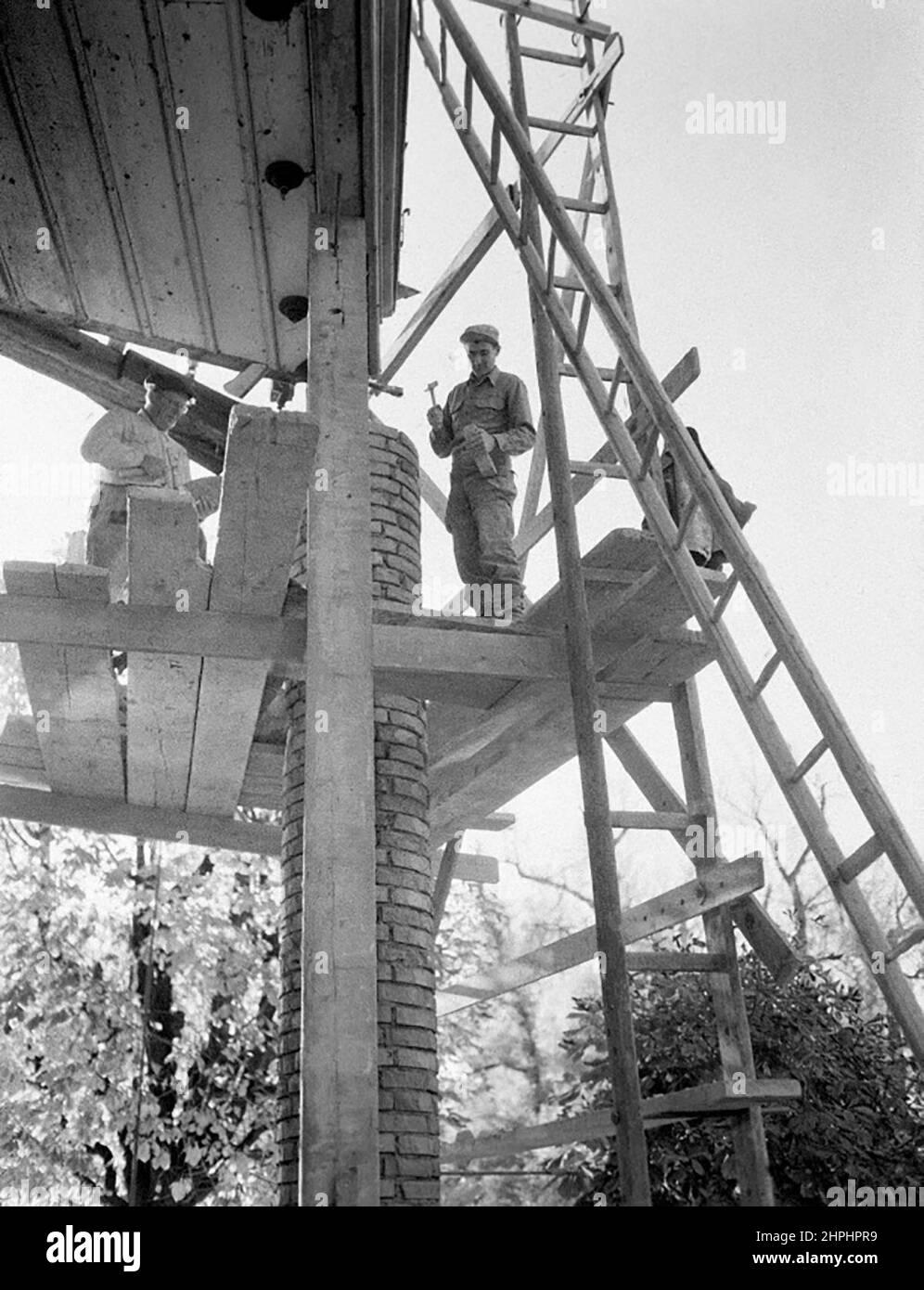 Reconstruction of the Lusthaus in the Wiener Prater ca.  27 October 1948 Stock Photo