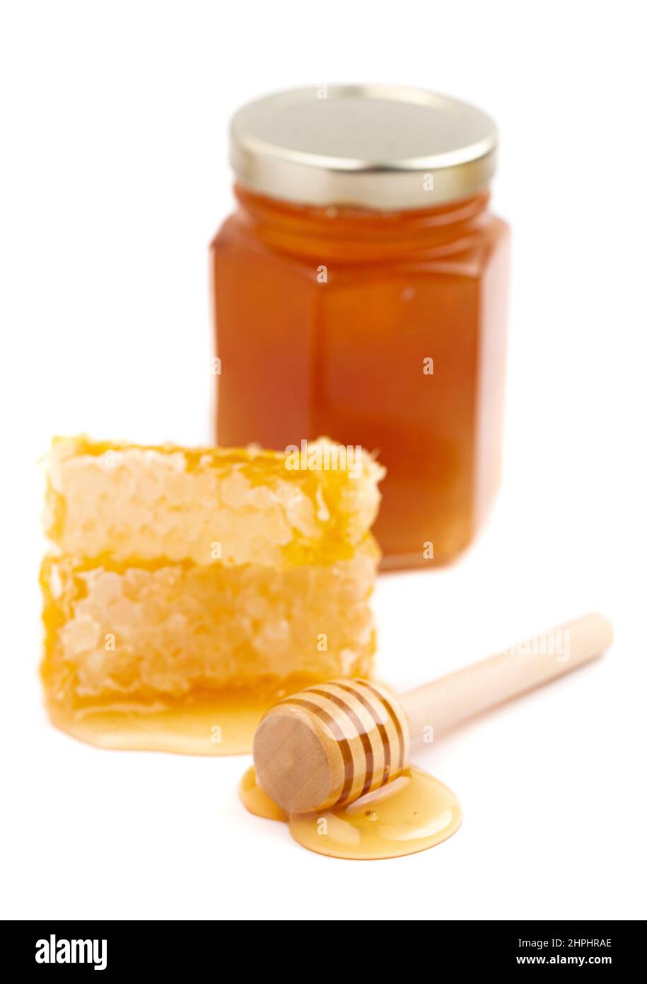 Honeycomb Isolated on a White Background Stock Photo