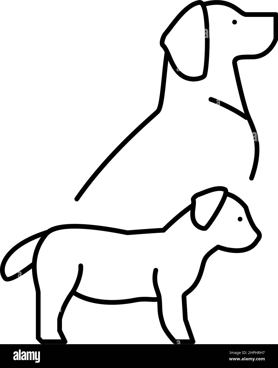 puppy and dog line icon vector illustration Stock Vector Image & Art ...