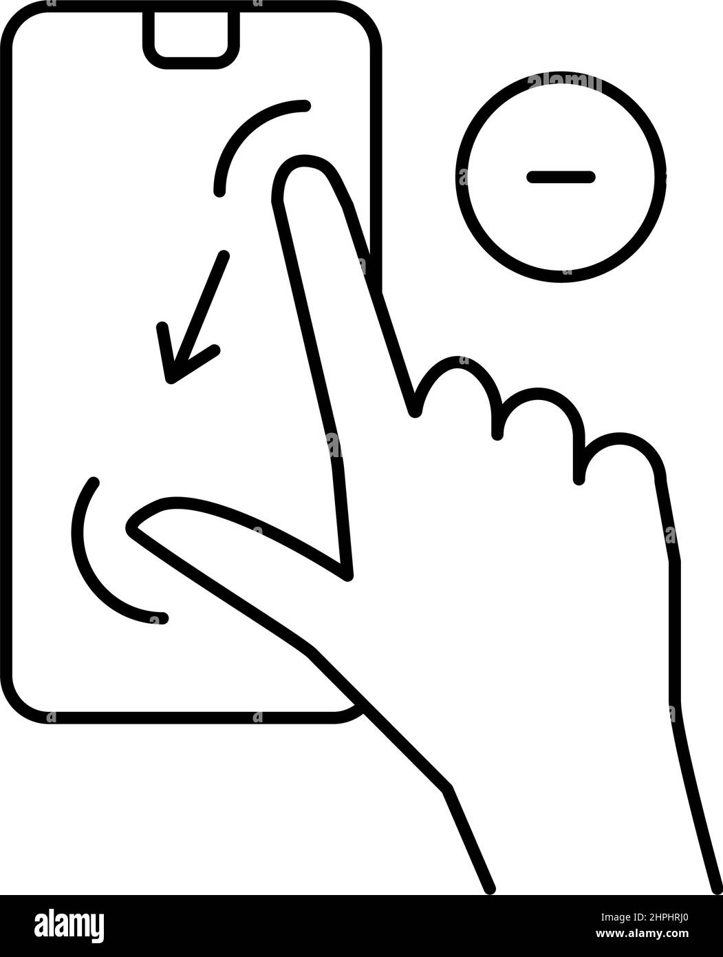zoom out gesture phone screen line icon vector illustration Stock Vector Image & Art Alamy