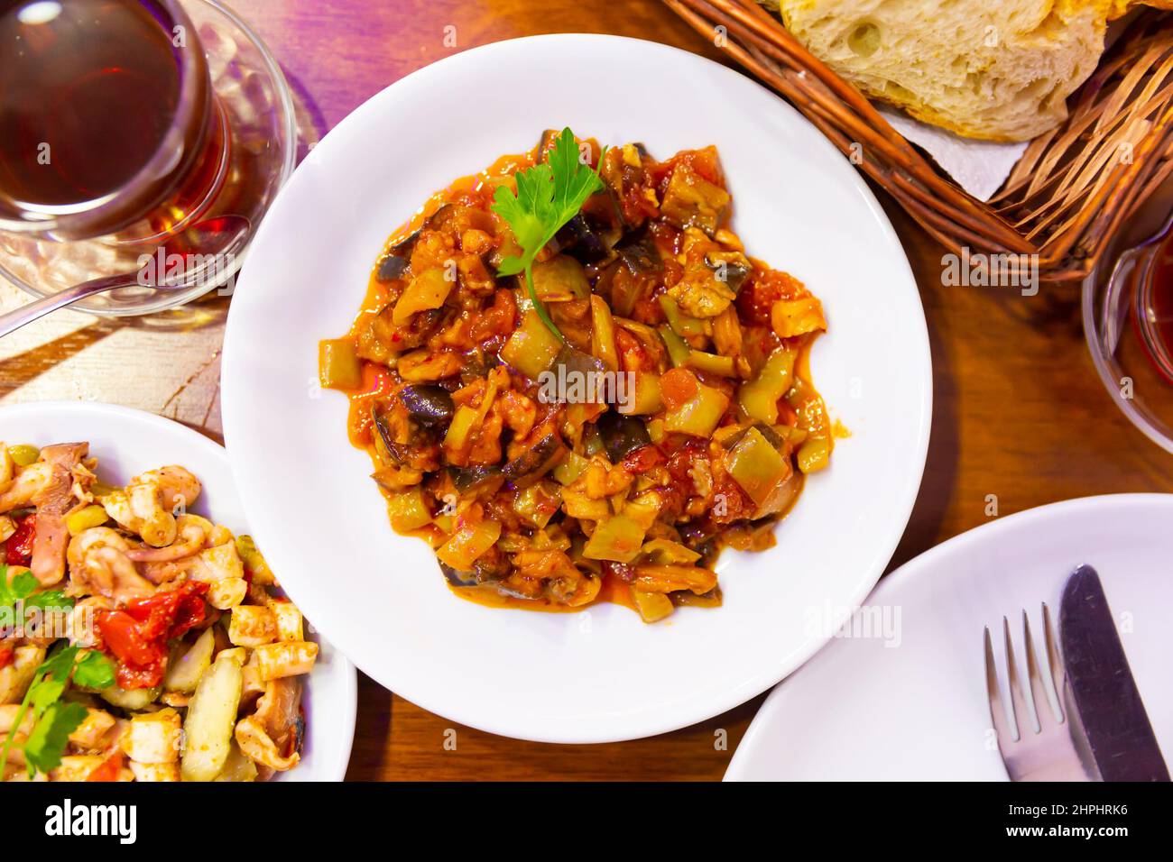 Turkish appetizer meze roasted eggplant Stock Photo Alamy