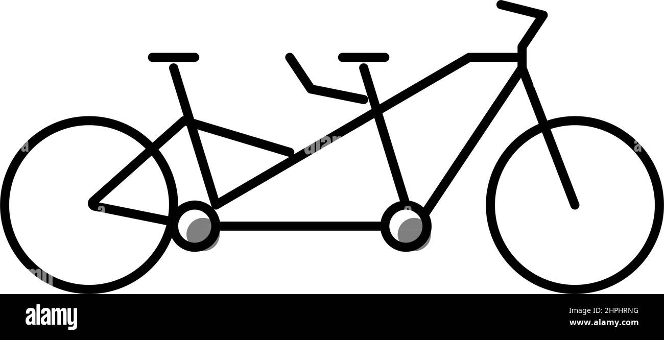 tandem bike bicycle for couple color icon vector illustration Stock