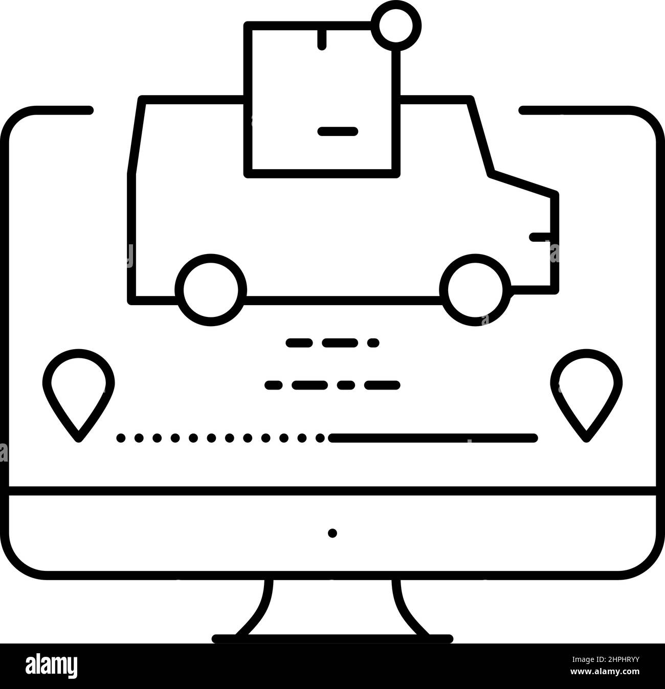 in transit parcel status line icon vector illustration Stock Vector ...