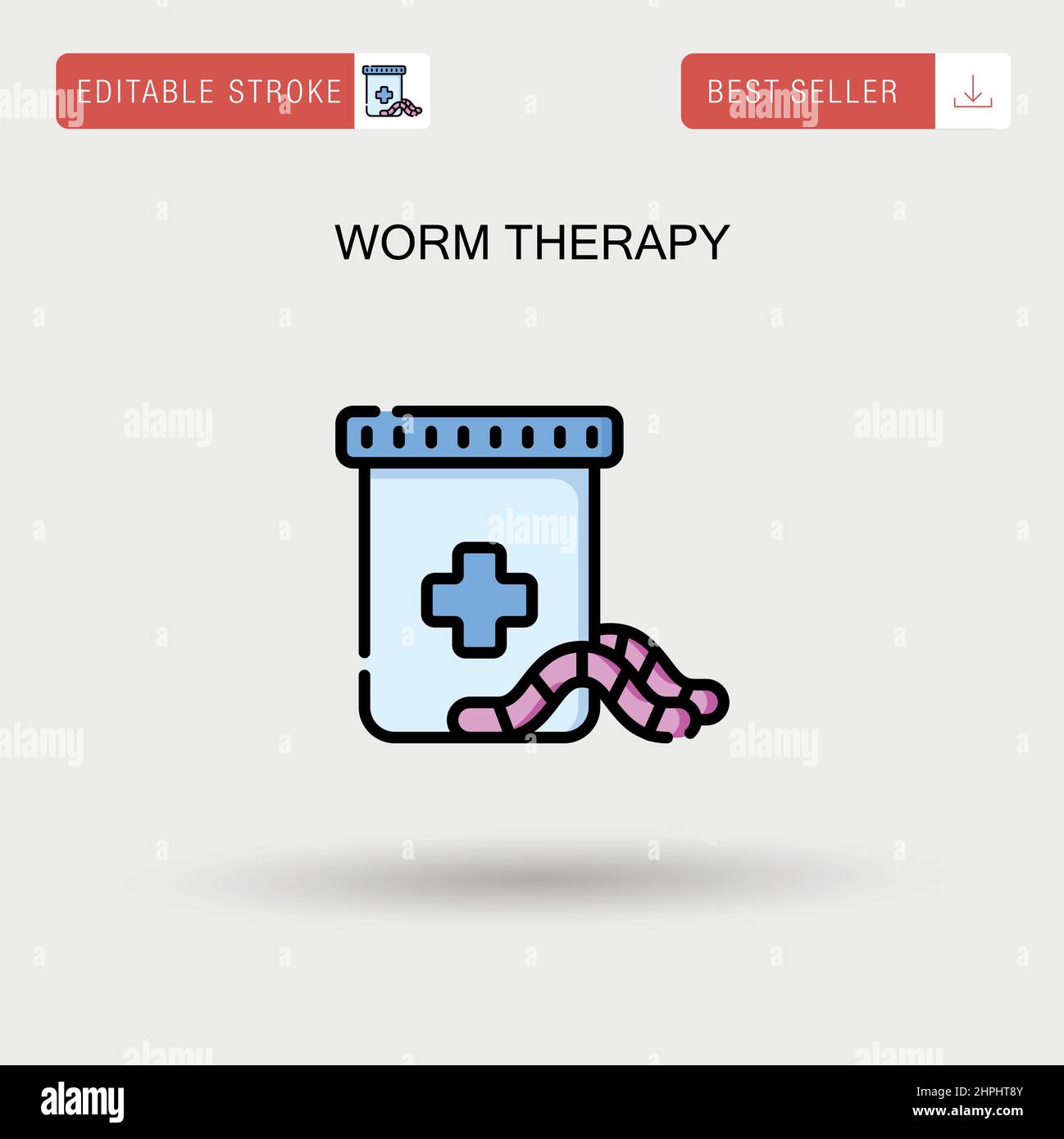 Worm therapy Simple vector icon. Stock Vector