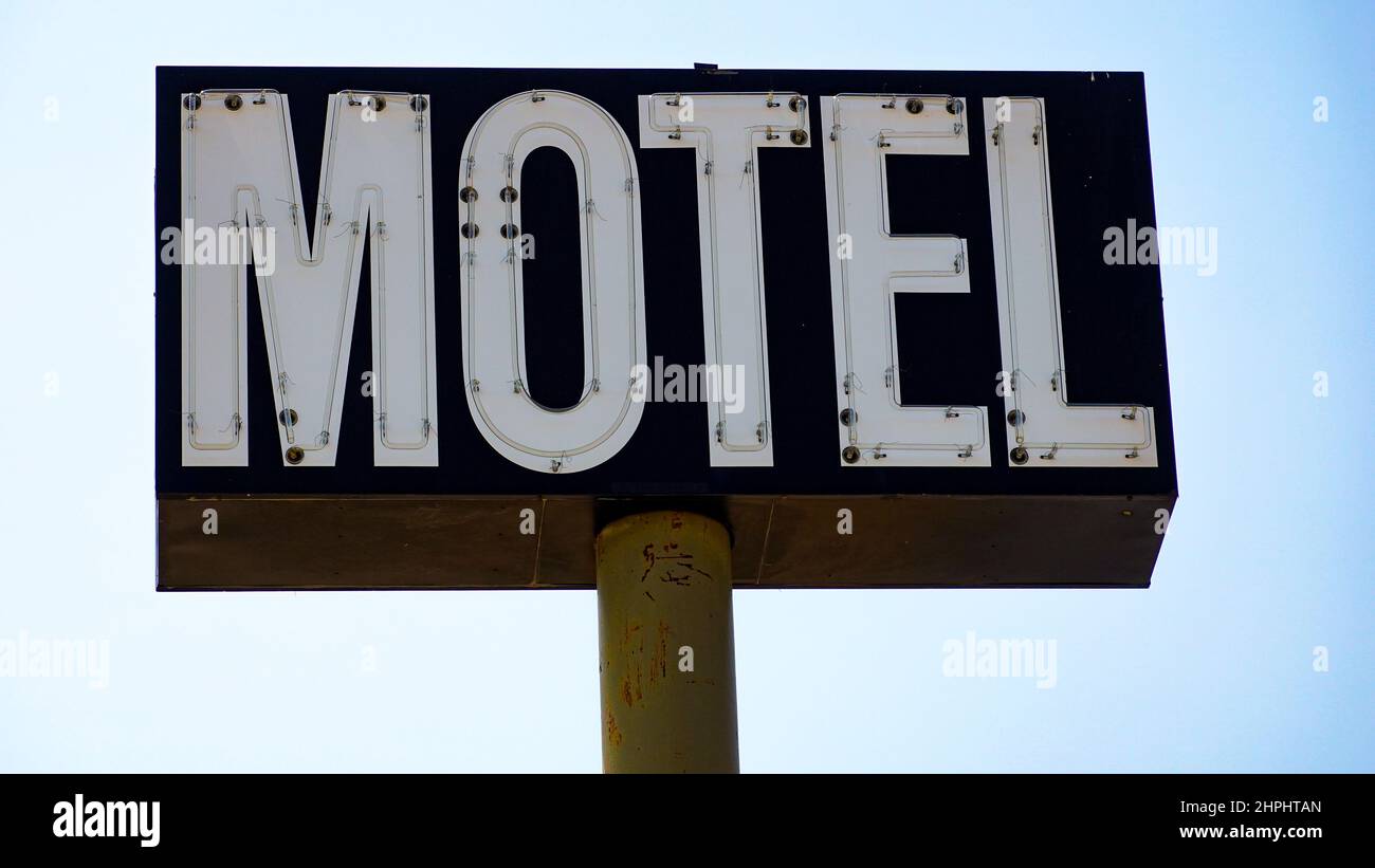 Old neon motel sign Stock Photo