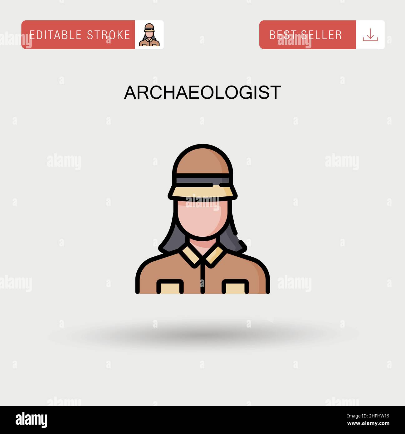 Archaeologist Simple vector icon. Stock Vector