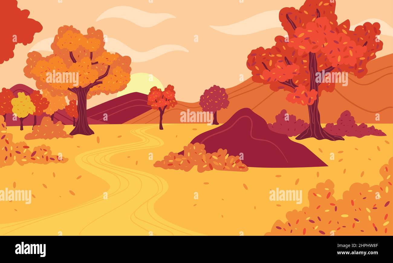 Colored autumn background with trees Vector Stock Vector Image & Art ...