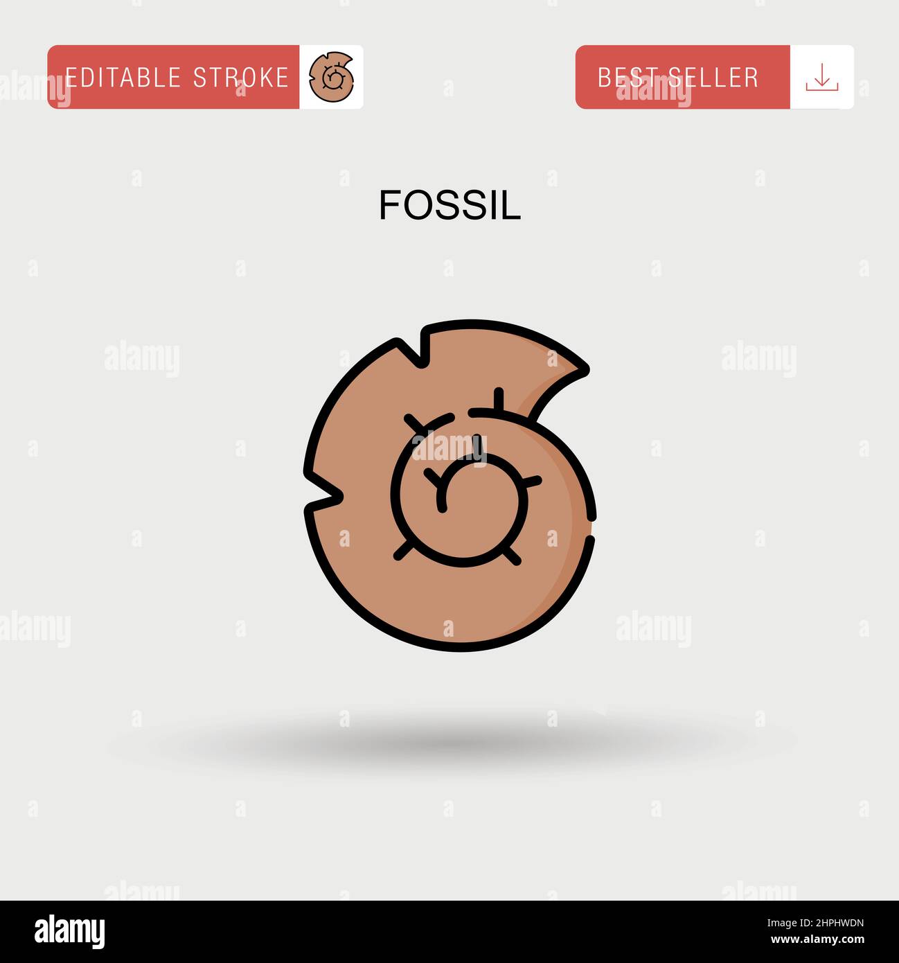 Fossil Simple vector icon. Stock Vector