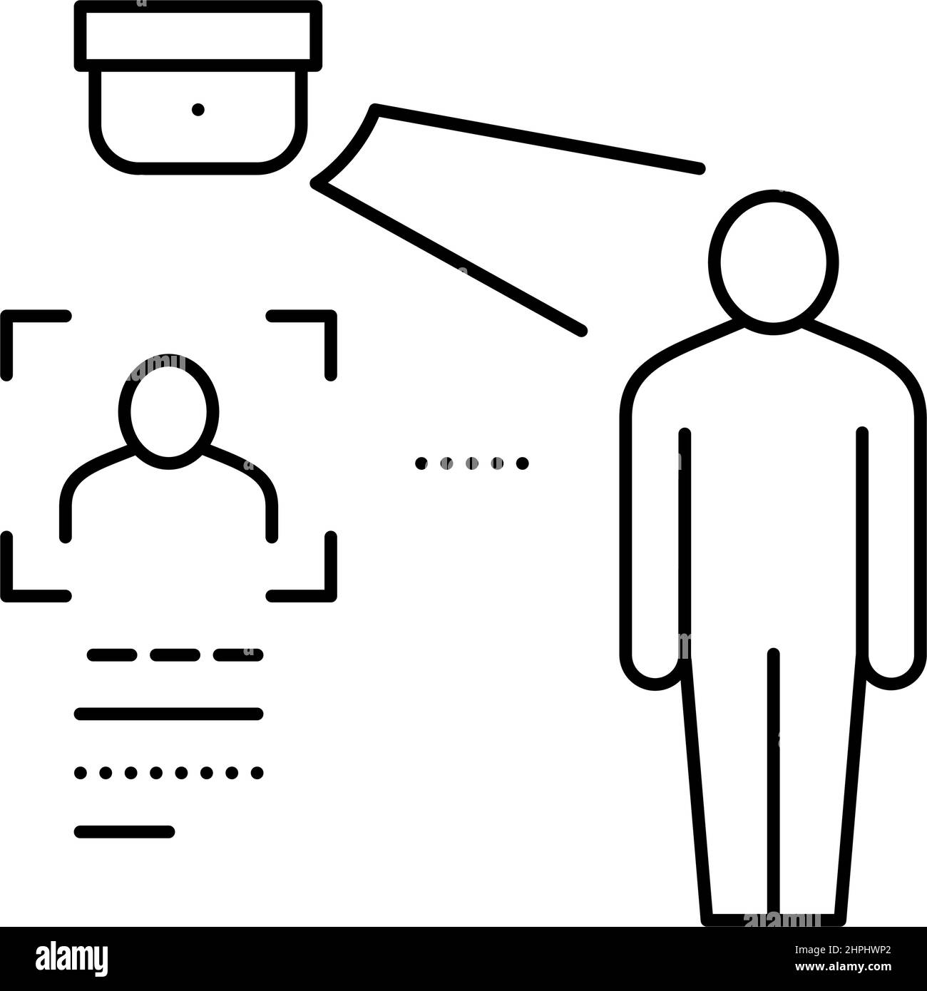 video camera with face id technology line icon vector illustration ...