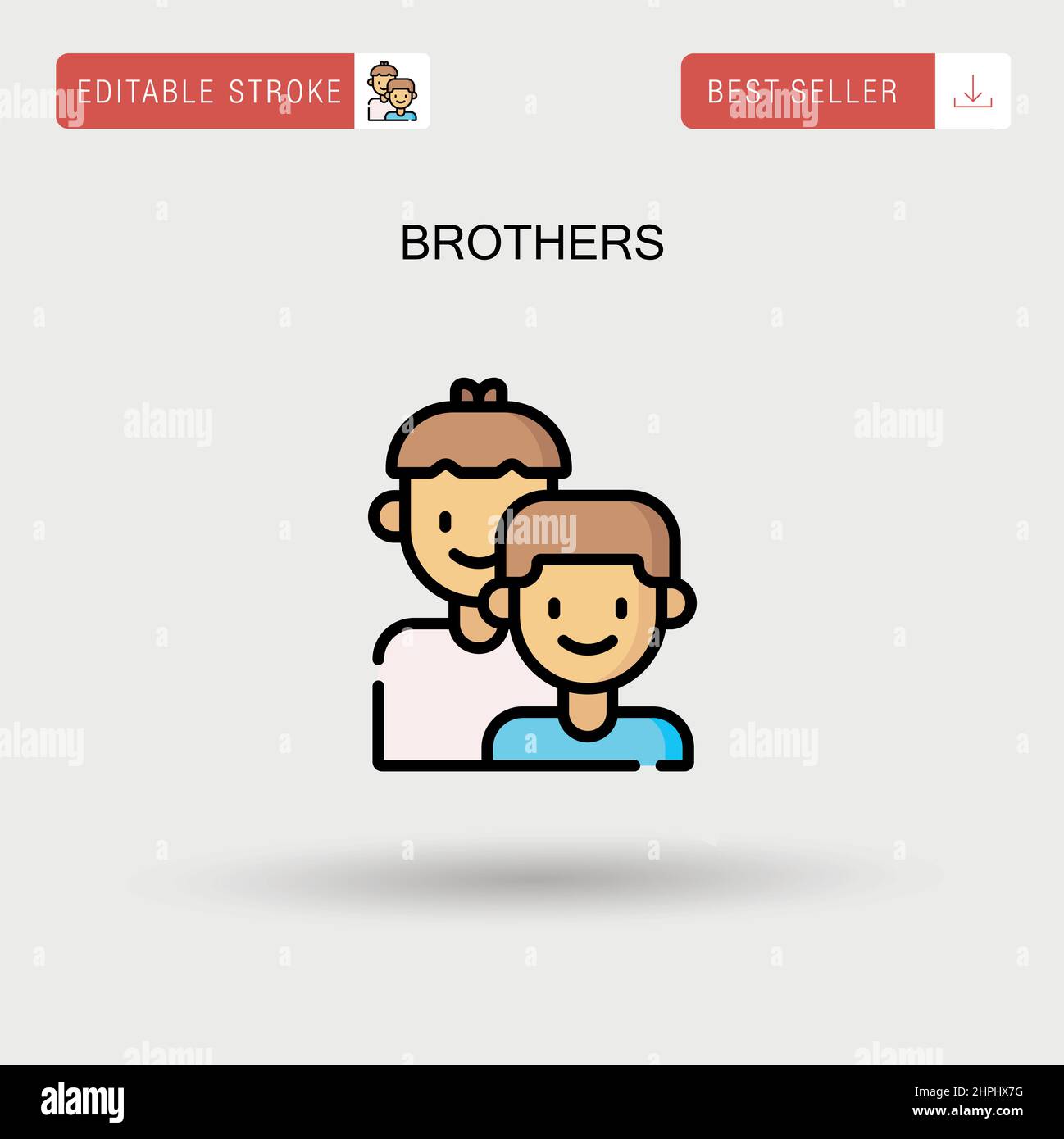Brothers Simple vector icon. Stock Vector