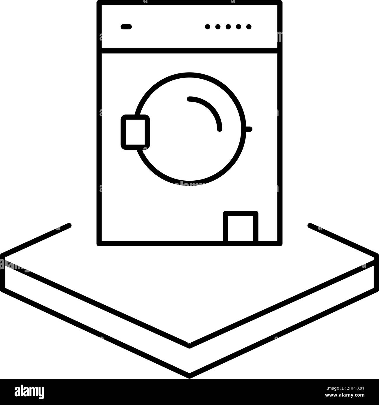 washing machine line icon vector illustration Stock Vector Image & Art ...